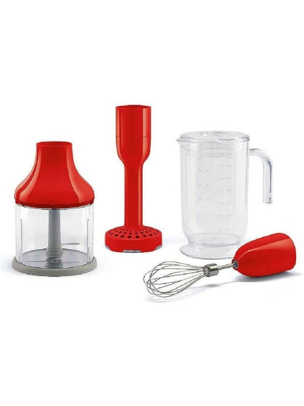 Retro Red Hand Blender with Accessories | 50's Style Kitchen Gadget
